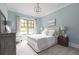 Cozy bedroom with natural light, a comfy bed, and calming blue walls at 001 Knob Creek Ct, Acworth, GA 30101
