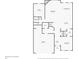 Floorplan of the first floor highlighting the living spaces, kitchen, and garage at 123 Academy Ln, Canton, GA 30114