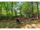 Backyard firepit area surrounded by mature trees at 167 E Lake Se Ter, Atlanta, GA 30317