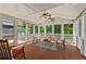 Inviting screened porch with ceiling fans and comfortable seating area at 167 E Lake Se Ter, Atlanta, GA 30317