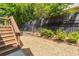 A low-maintenance backyard with gravel landscaping, offering a serene outdoor space at 1382 Doublegate Ne Dr, Atlanta, GA 30319