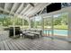 Inviting screened porch with comfortable seating, ceiling fan, and outdoor entertainment area at 204 Mt Moriah Rd, Auburn, GA 30011