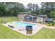 Spacious backyard with a pool, patio area, and well-maintained landscaping at 204 Mt Moriah Rd, Auburn, GA 30011