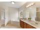Bathroom featuring a soaking tub, double sink vanity and tiled floors at 300 Maple Grove Ct, Canton, GA 30114