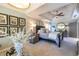 Light-filled main bedroom featuring tray ceiling, carpet, and a large window overlooking the backyard at 3167 Blairhill Ct, Atlanta, GA 30340