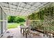 Covered outdoor patio with concrete floors and outdoor table and chairs at 426 College E St, Bowdon, GA 30108