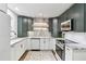 Modern kitchen with two-tone cabinets, granite countertops, stainless steel appliances, and a stylish backsplash at 4849 Chapelle Ct, Marietta, GA 30066