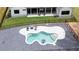 Aerial view of pool featuring sunning deck and in-pool bar at 16 Mountain Creek Ne Trl, Fairmount, GA 30139
