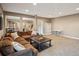 Finished basement with media and recreation areas and carpet flooring at 2710 Irwin Ct, Cumming, GA 30041