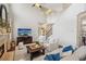 Open living room area featuring soaring ceilings, gas fireplace, and comfortable seating at 2710 Irwin Ct, Cumming, GA 30041