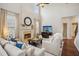 Inviting living room with a fireplace, high ceilings, large windows, and comfortable seating at 2710 Irwin Ct, Cumming, GA 30041