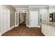 Eat-in kitchen featuring a kitchen island and views into other rooms at 349 Harris Loop, Dallas, GA 30157