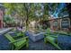 Outdoor common area with a fire pit surrounded by comfortable seating and lush landscaping at 170 Boulevard Se # E414, Atlanta, GA 30312