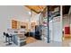 Modern kitchen with a spiral staircase providing a unique and stylish focal point, blending functionality and architectural interest at 170 Boulevard Se # E414, Atlanta, GA 30312