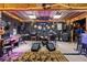 Spacious basement area with a full band set up, soundproofing, and instruments creating a creative space at 5885 Wild Azalea Cv, Sugar Hill, GA 30518