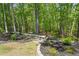 Picturesque backyard with lush landscaping, providing a serene and private outdoor space at 5885 Wild Azalea Cv, Sugar Hill, GA 30518