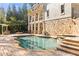 Backyard pool area including covered dining and outdoor grilling area with plenty of seating at 2480 Flint Creek Dr, Cumming, GA 30041
