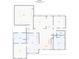 Floorplan showing layout of kitchen, bathroom, living room, and bedrooms with dimensions for the house at 2981 Cardinal Lake Dr, Duluth, GA 30096