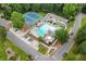 Aerial view of community pool and tennis courts with ample parking available at 3990 Admiral Dr, Chamblee, GA 30341