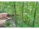 Peaceful backyard area with wooded views and a storage shed at 3990 Admiral Dr, Chamblee, GA 30341