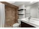 Cozy bathroom featuring a tiled shower, modern vanity, and stylish fixtures at 4223 Wieuca Overlook Ne, Atlanta, GA 30342