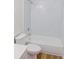 Elegant bathroom with a tiled shower over tub, providing a luxurious bathing experience at 6980 Talkeetna Sw Ct, Atlanta, GA 30331
