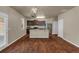 Open concept kitchen with island and modern appliances at 820 Lake Chase, Fairburn, GA 30213