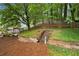 Beautifully landscaped backyard featuring a brick patio with gazebo and manicured lawn at 2870 Abbottswell Dr, Alpharetta, GA 30022