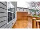 Private wood deck area perfect for outdoor entertaining, with privacy fence at 7750 Carnegie Dr, Fairburn, GA 30213