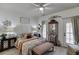 Comfortable bedroom featuring ceiling fan, decorative accents and a large bed at 2930 Aquitania Ln, Cumming, GA 30040