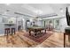 This game room has a pool table, wet bar, bar top and wood floors at 1985 Chapel Estates Ln, Dacula, GA 30019