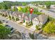 Aerial view showcasing the neighborhood, landscaping, and proximity to nearby amenities at 1908 Weston Ln, Tucker, GA 30084