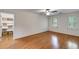 Bright bedroom features hardwood floors, natural light and a walk-in closet at 3573 Turtle Cove Se Ct, Marietta, GA 30067