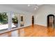 Bright sunroom with vaulted ceilings, multiple windows and French doors for seamless indoor-outdoor living at 3573 Turtle Cove Se Ct, Marietta, GA 30067