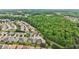 Scenic aerial view displays a well-maintained neighborhood next to a dense forest at 1620 Diplomat Dr, Cumming, GA 30041