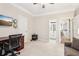 Bright office features neutral tones and includes a large desk space at 1620 Diplomat Dr, Cumming, GA 30041