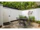 Patio area featuring a black metal table with seating at 7098 Stonington Dr, Atlanta, GA 30328