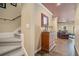 Hallway with staircase and cabinet, leading to the living room at 639 Puckett Se Rd, Emerson, GA 30137