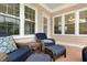 Relaxing screened porch with comfortable seating, perfect for enjoying outdoor living at 110 Apple Blossom Ln, Fayetteville, GA 30215
