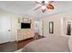 Comfortable main bedroom includes a spacious layout, neutral colors, and ample closet space at 160 Wentworth Dr, Canton, GA 30114