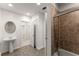 Bathroom featuring a walk in shower and sink at 1900 Chattahoochee Run Dr, Suwanee, GA 30024