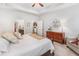 Bedroom with neutral carpet, furniture, and ceiling fan at 155 Point View Dr, Canton, GA 30114