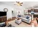 Cozy open-concept living room with a view of the kitchen, perfect for entertaining and relaxed Gathering living at 155 Point View Dr, Canton, GA 30114