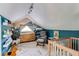 Charming Bedroom with playful mountain mural, hardwood floors and comfortable seating at 342 5Th Ne St, Atlanta, GA 30308