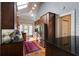 Modern kitchen features dark countertops, stainless steel appliances, and vaulted ceiling with skylights at 342 5Th Ne St, Atlanta, GA 30308