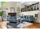Beautifully decorated living room with fireplace and stylish furniture at 1440 Hillpine Ln, Atlanta, GA 30306