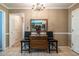 Charming entryway featuring a decorative table, mirror, and chandelier, offering a welcoming ambiance to the home at 1602 Shamrock Se Trl, Smyrna, GA 30080