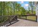 Wide wooden deck with railing that overlooks green backyard at 312 Wichita Way, Mcdonough, GA 30253