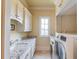 Functional laundry room features ample counter space, storage cabinets, and modern appliances at 5004 Gunnison Trce, Suwanee, GA 30024