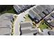 Aerial of neighborhood with homes and winding roads at 690 Stickley Oak Way, Woodstock, GA 30189